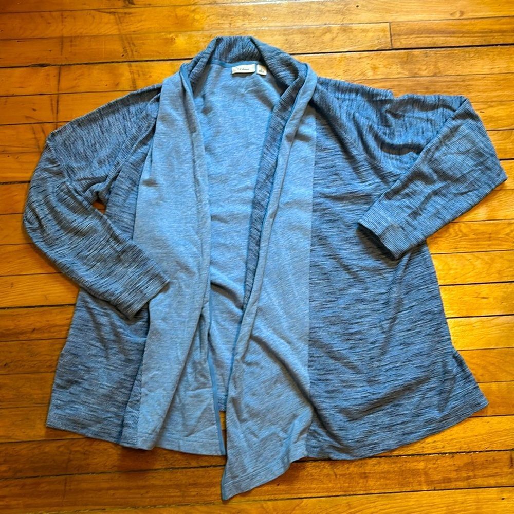 LL Bean Blue Knit Cardigan (Size Large)